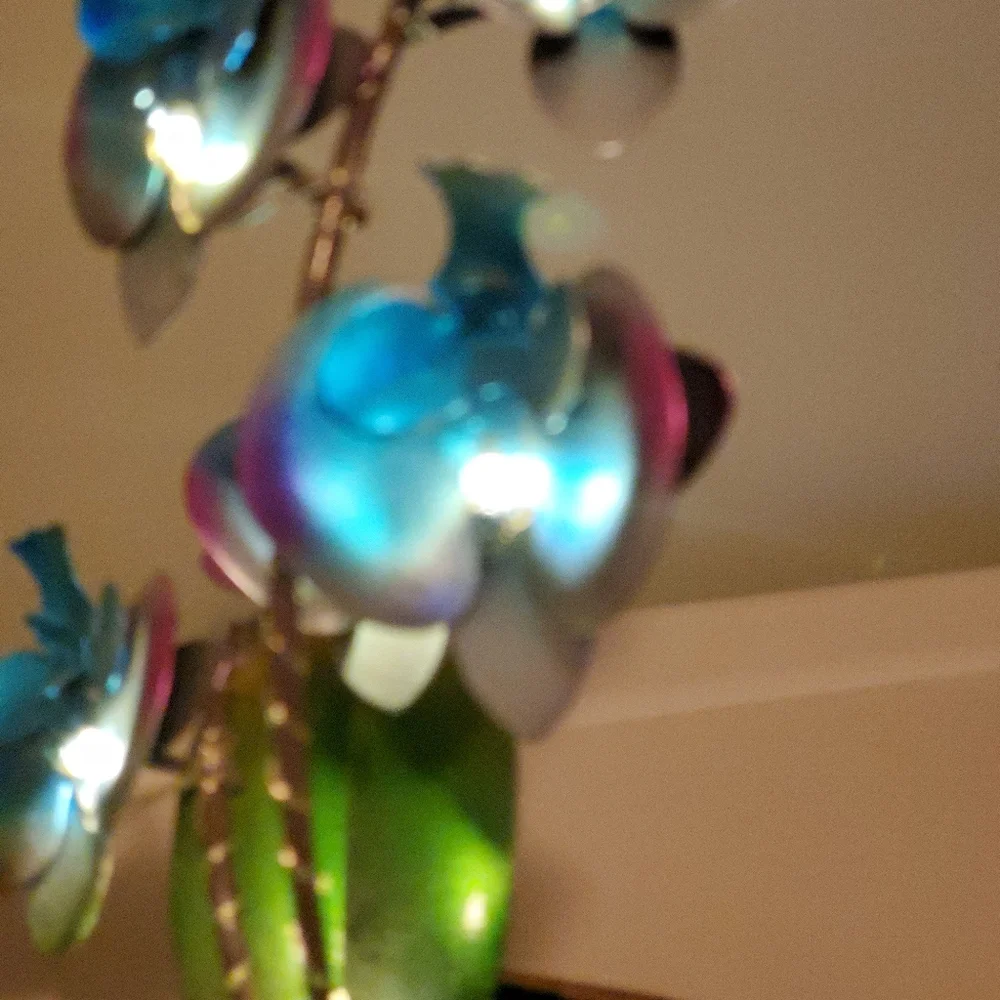 Metal flowers with lights